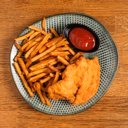 Mini pohanac, pommes frites, umak